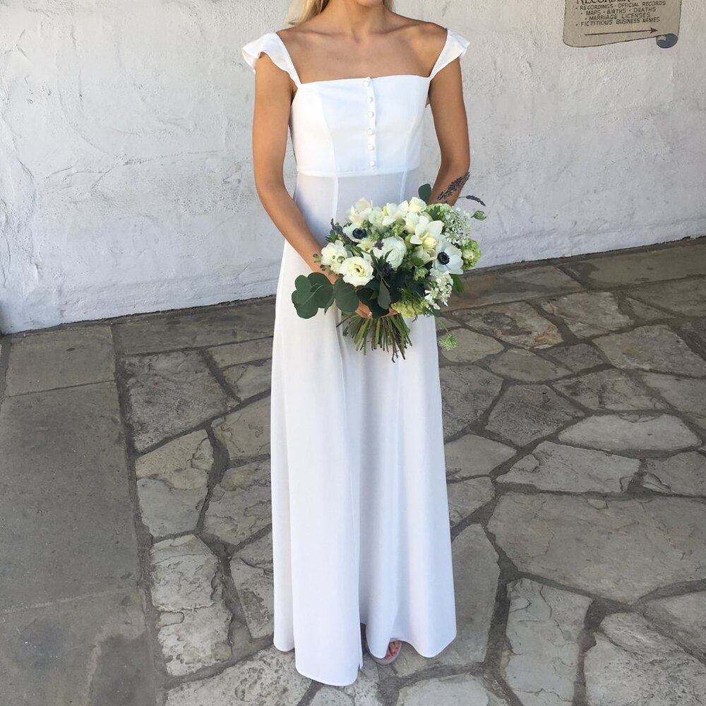 Flynn Skye White Bardot Off Shoulder Maxi Dress Size XS